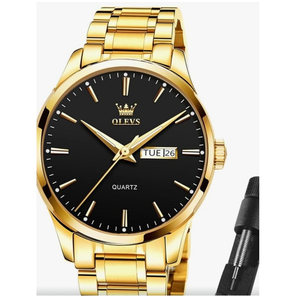 Olevs Men's Wrist Watch Waterproof Stainless Steel